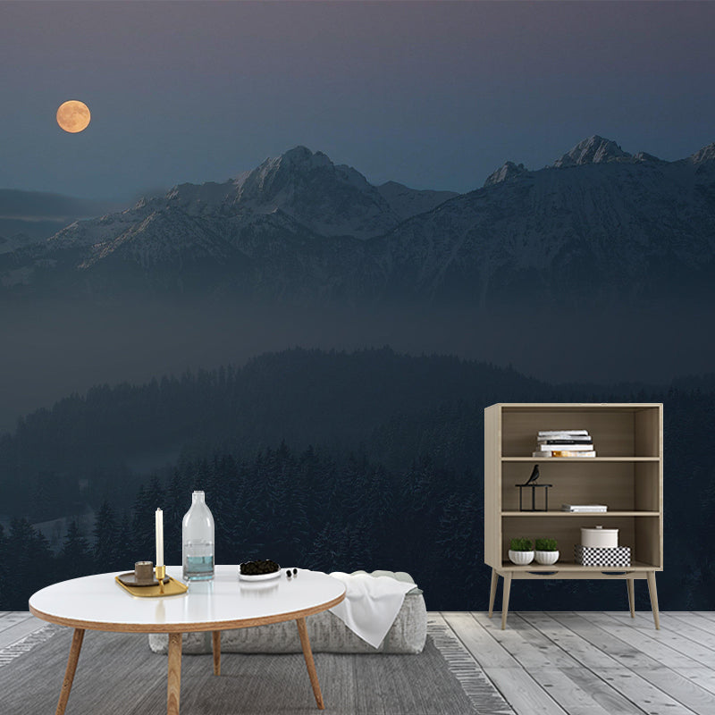 Horizontal Photography Style Alps Mural Modernism Wall Covering for Accent Wall