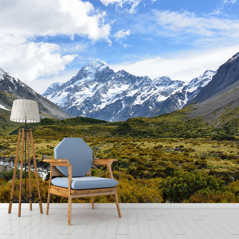 Horizontal Photography Style Alps Mural Modernism Wall Covering for Accent Wall