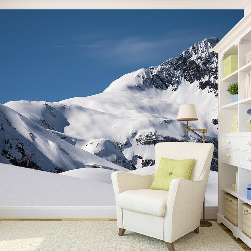 Horizontal Photography Style Alps Mural Modernism Wall Covering for Accent Wall