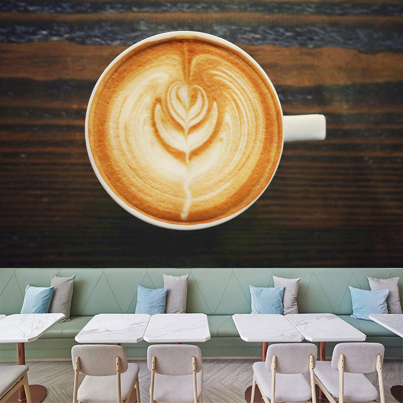 Contemporary Delicious Coffee Mural Wall Eco-friendly Material Covering Coffee Shop Decoration