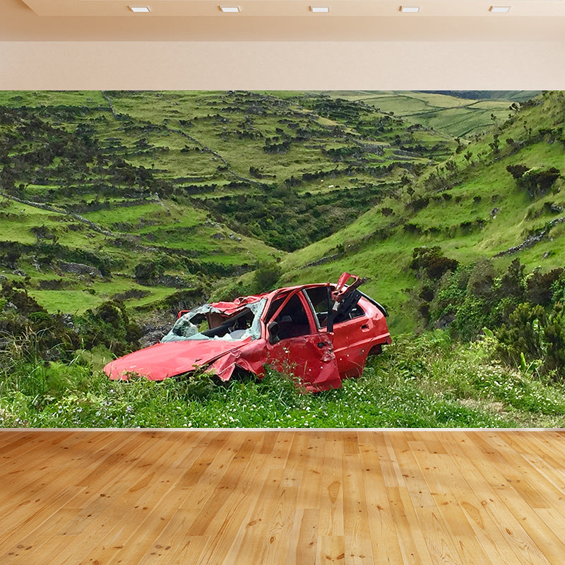 Stain-Resistant Car Mural Wallpaper Wall Art for Fitness Club Decoration