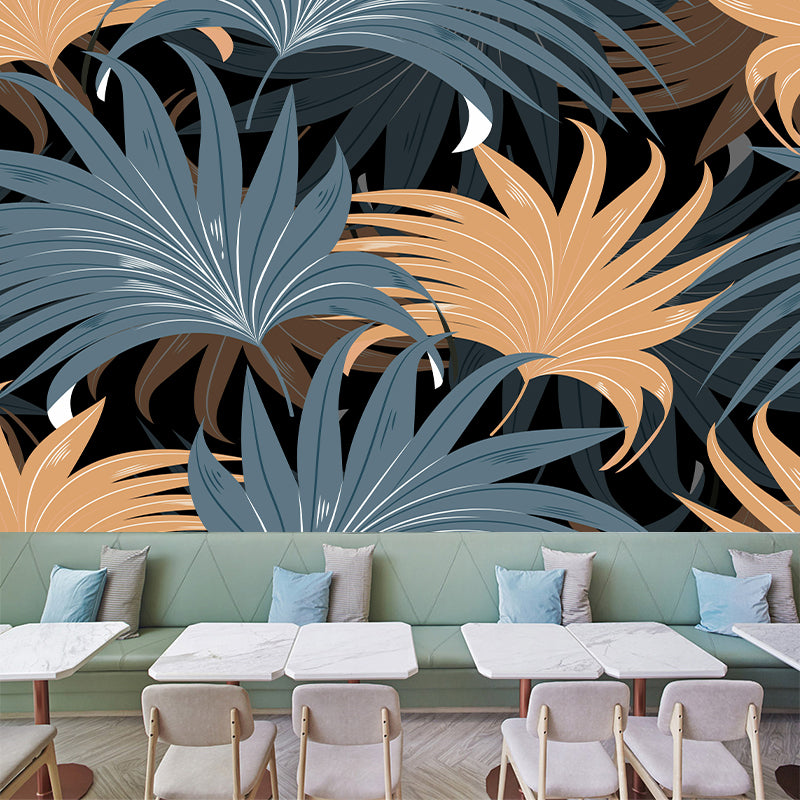 Papier peint mural botanique naturel tropical, couleur douce, décoration murale décorative en feuille de palmier