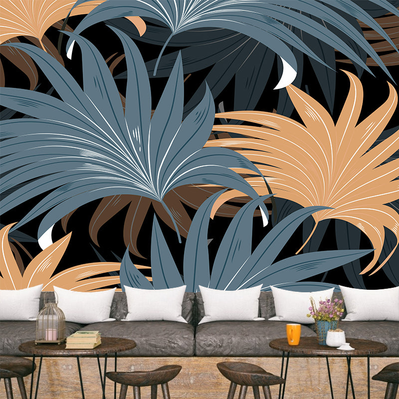Tropical Natural Botanical Wall Mural Soft Color with Palm Leaf Decorative Wall Decor