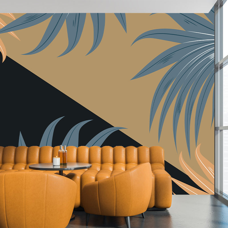 Palm Plant Leaves Mural Wallpaper Tropical Mildew Resistant Living Room Wall Art