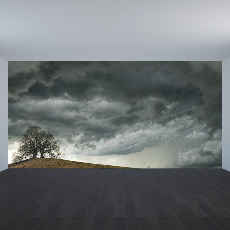 Modern Photography Wallpaper Mural with Dark Clouds Wall Covering for Living Room