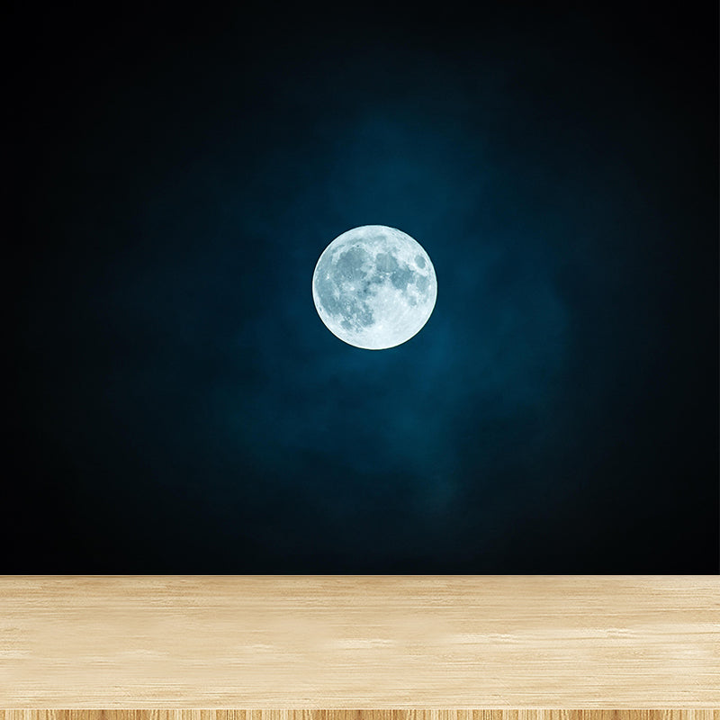 Full Moon View Wallpaper Mural Moisture Resistant Wall Covering for Accent Wall