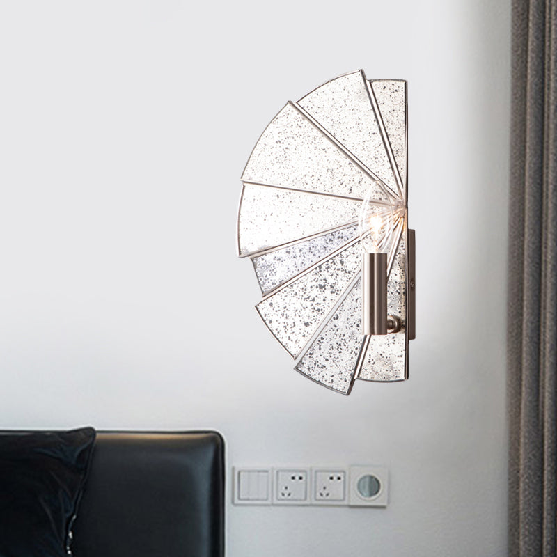 Kandelaar woonkamer muurlamp traditionele stijl metallic 1 licht zilveren sconce licht