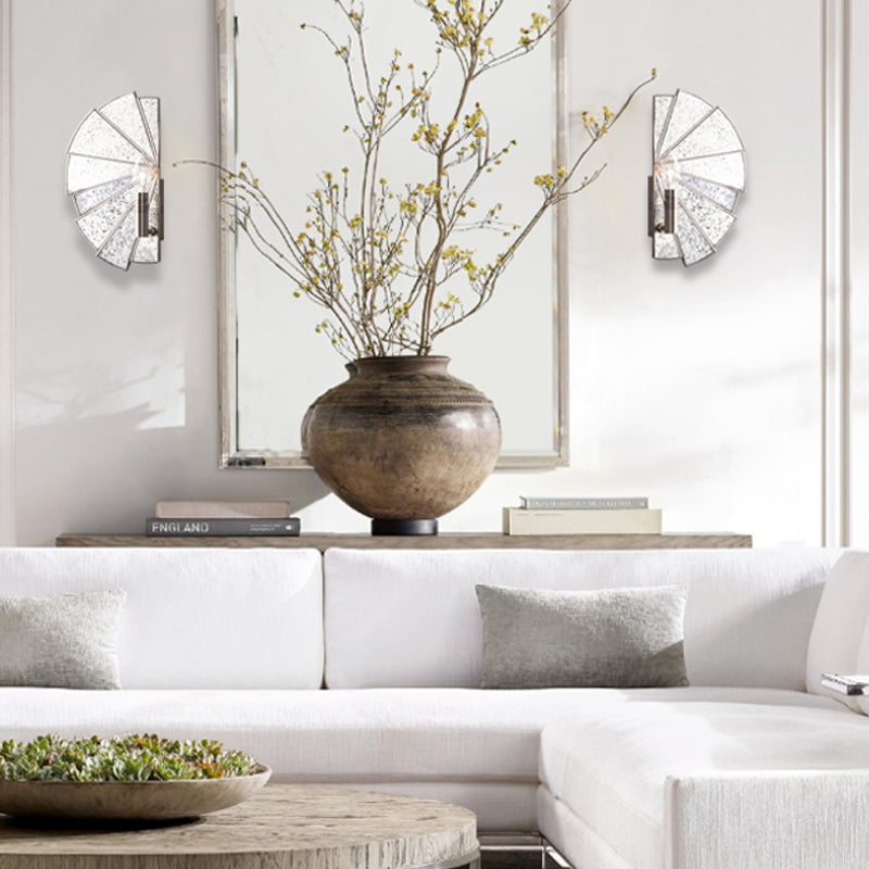 Kandelaar woonkamer muurlamp traditionele stijl metallic 1 licht zilveren sconce licht