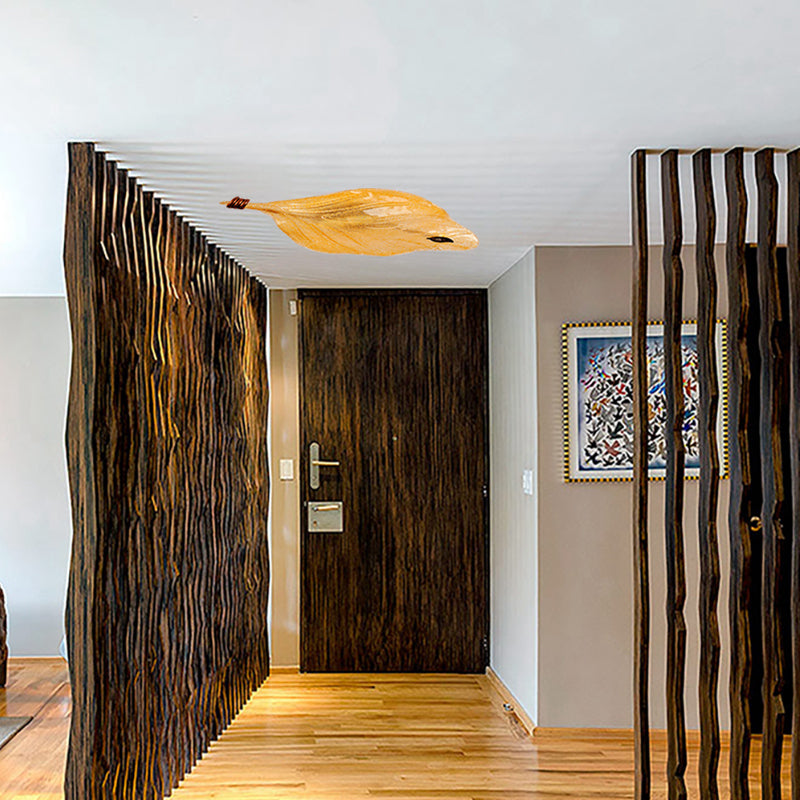 Platteland bladvormig plafond inbouw geel glas 2 lampen hal inbouwlamp