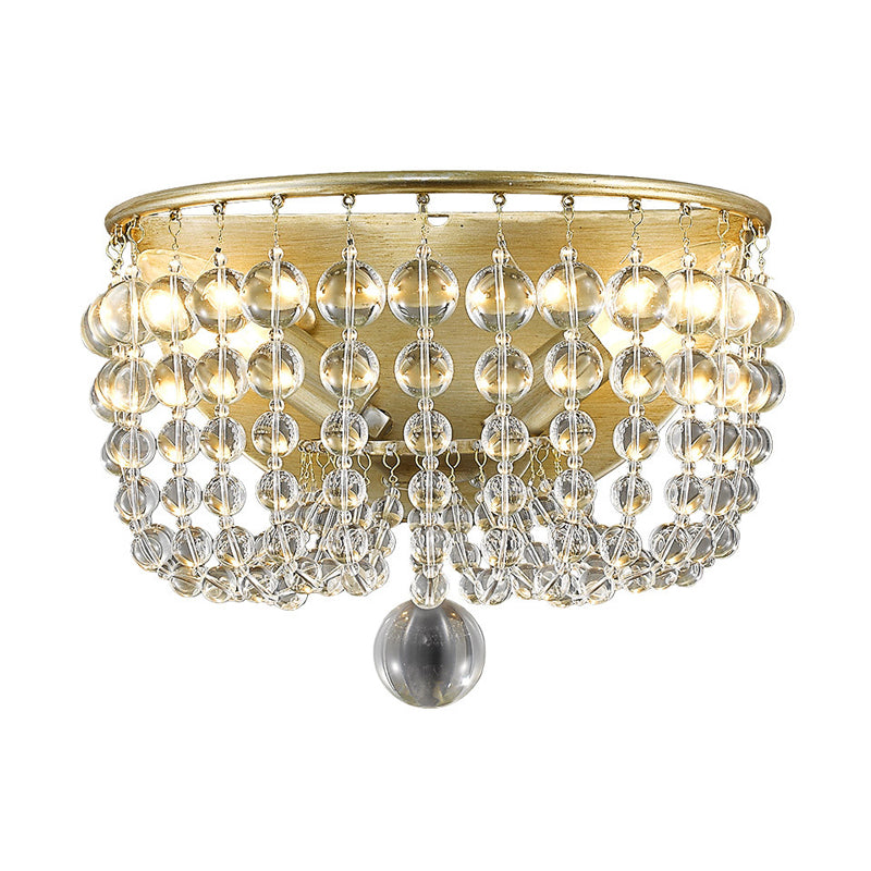Clead Clead Crystal Mur Mount Lodge Style 1 Light Living Room Sronce en laiton