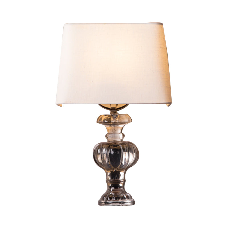 1 Light Wall Lighting Idea Minimalism Trapezoid Fabric Sconce Light in White for Bedroom