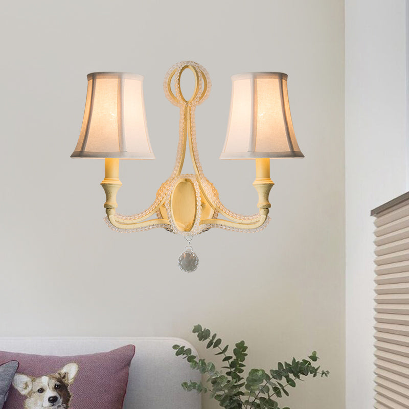 Empire Shade Fabric Mur Murd Light Rustique 1/2 lumières Éclair