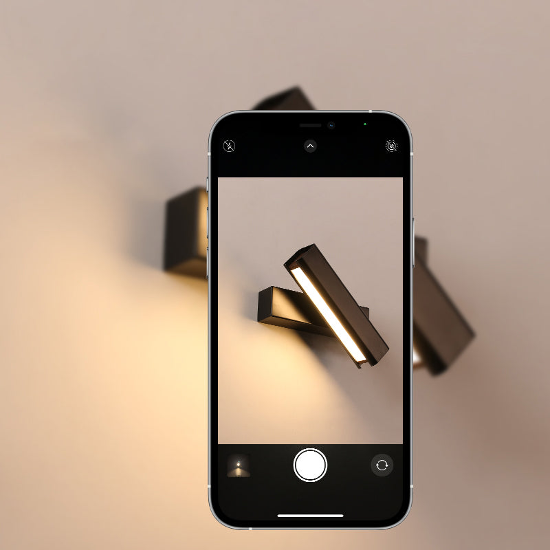 Aluminium LED Rotatable Wall Sconce in Modern Minimalist Style Wooden Wall Lamp for Bedroom