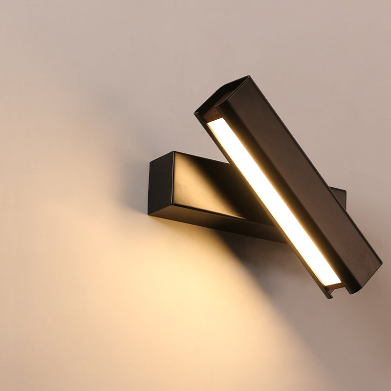 Aluminium LED Rotatable Wall Sconce in Modern Minimalist Style Wooden Wall Lamp for Bedroom