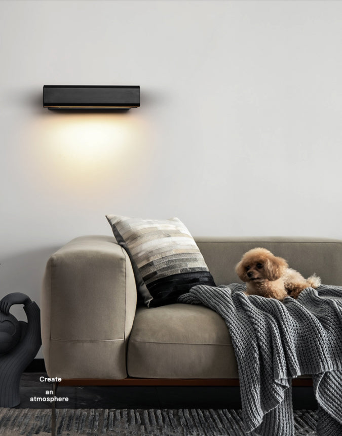 Aluminium LED Rotatable Wall Sconce in Modern Minimalist Style Wooden Wall Lamp for Bedroom