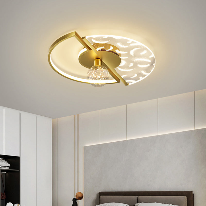 Round Flush Light Fixtures Eenvoud Acryl Plafond Light Fixtures voor Slaapkamer