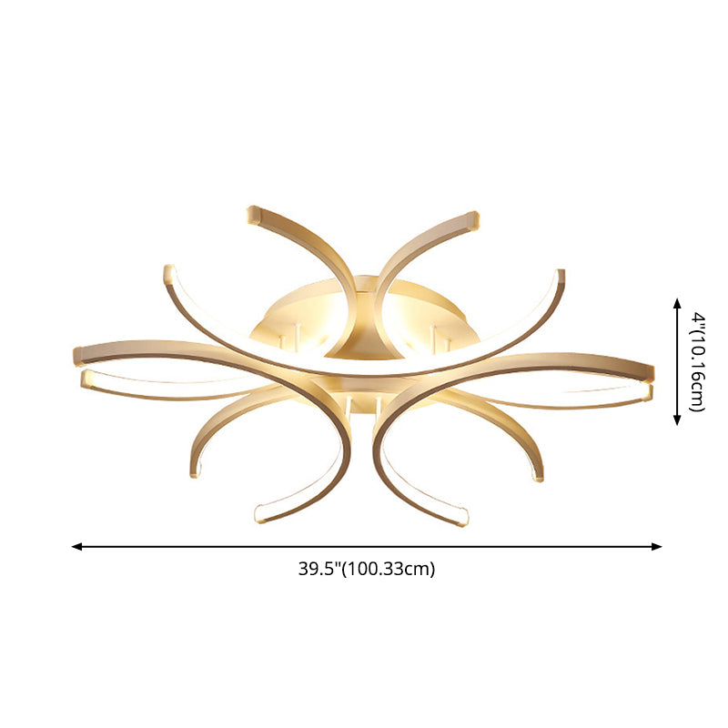 Blume Semi Flush Mount Light Acrylic Moderne Einfachheit Spülen Deckenleuchten für Wohnzimmer