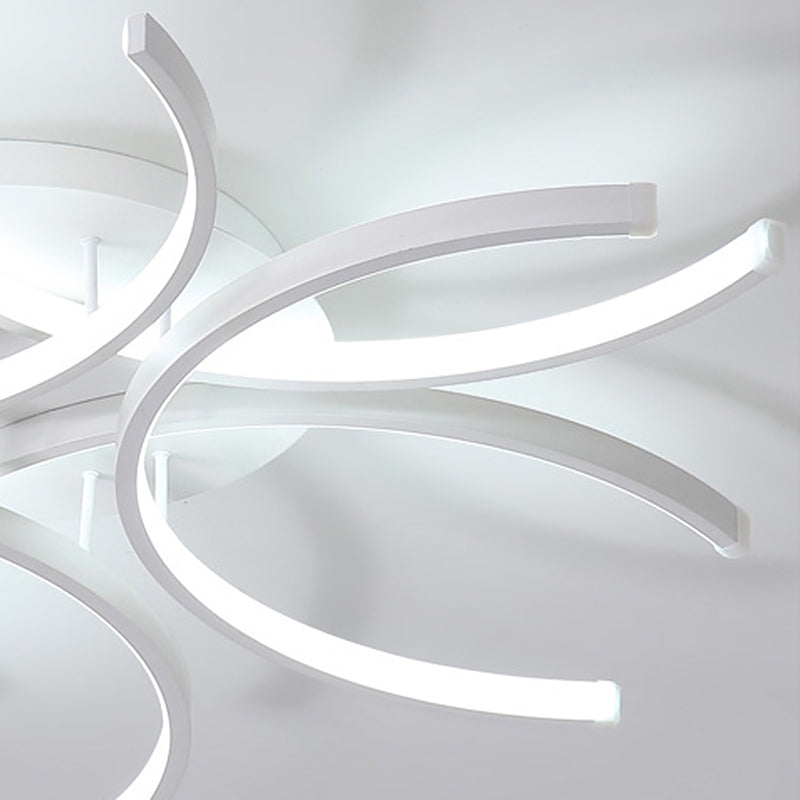 Flower Semi Flush Mount Luz acrílico Simplicidad moderna Flexiones de luz de techo de descarga para sala de estar