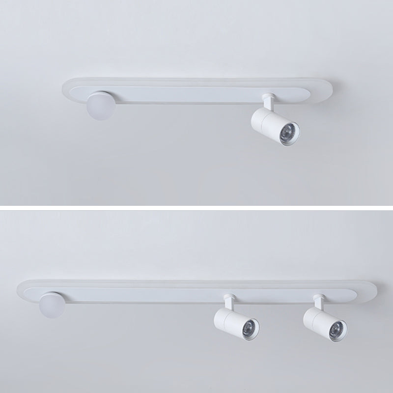 Witte lineaire LED-railverlichtingsarmaturen Moderne aluminium plafondlamp met 2 spots