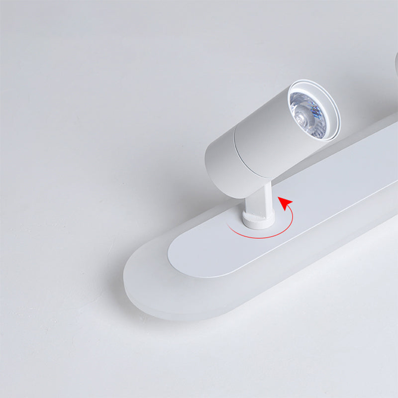 Witte lineaire LED-railverlichtingsarmaturen Moderne aluminium plafondlamp met 2 spots