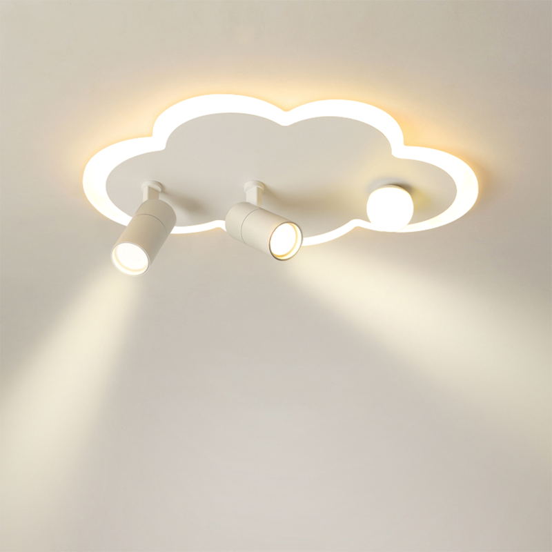 Cloud Shape Aluminum LED Flush Mount Modern White Flush Bedroom Ceiling Lights with Spotlight