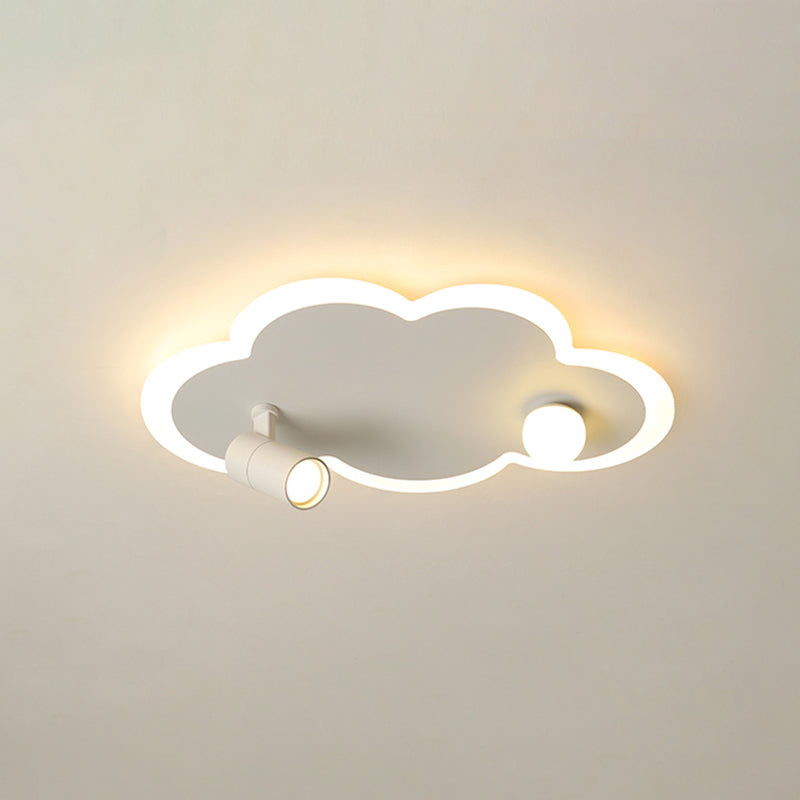 Wolkenform Aluminium LED Flush Mount Modern White Flush Bedroom Ceiling Lights mit Spotlight