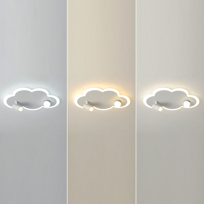 Wolkenform Aluminium LED Flush Mount Modern White Flush Bedroom Ceiling Lights mit Spotlight