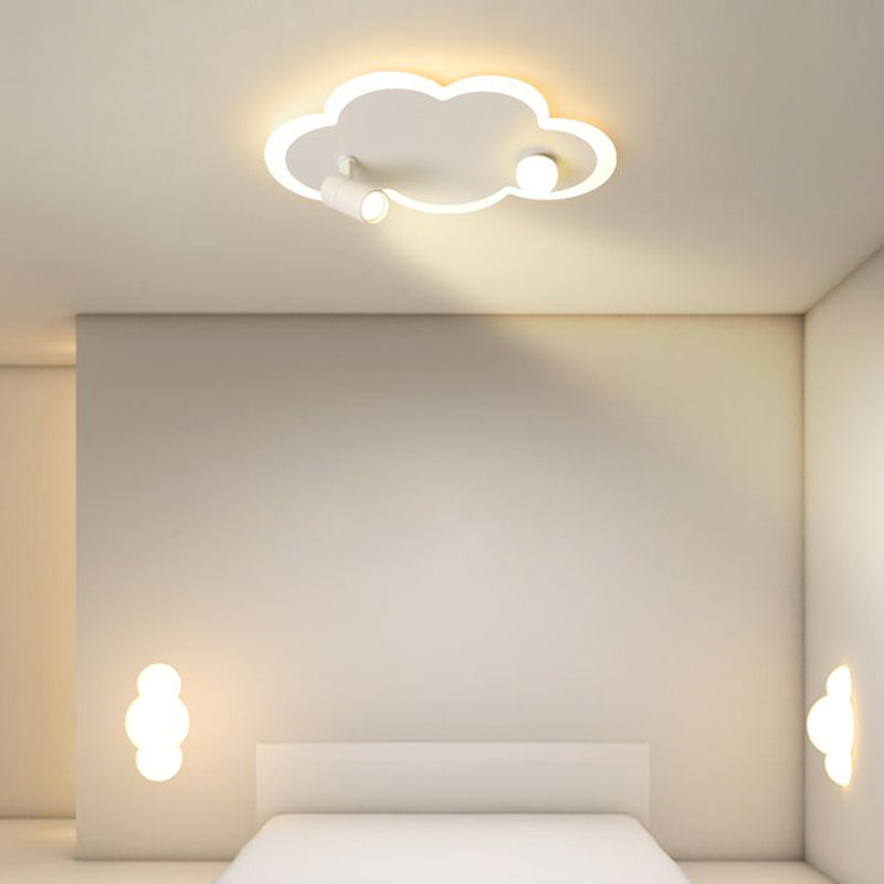 Wolkenform Aluminium LED Flush Mount Modern White Flush Bedroom Ceiling Lights mit Spotlight
