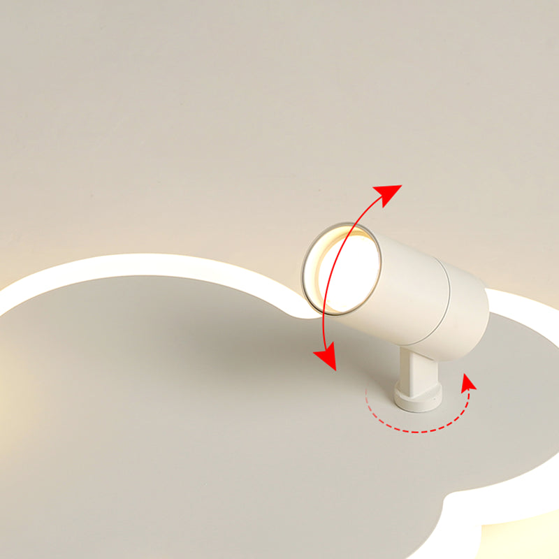 Wolkenform Aluminium LED Flush Mount Modern White Flush Bedroom Ceiling Lights mit Spotlight