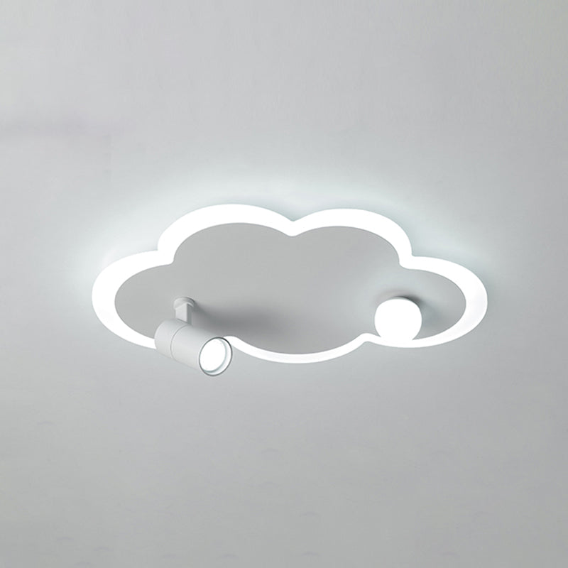 Wolkenform Aluminium LED Flush Mount Modern White Flush Bedroom Ceiling Lights mit Spotlight