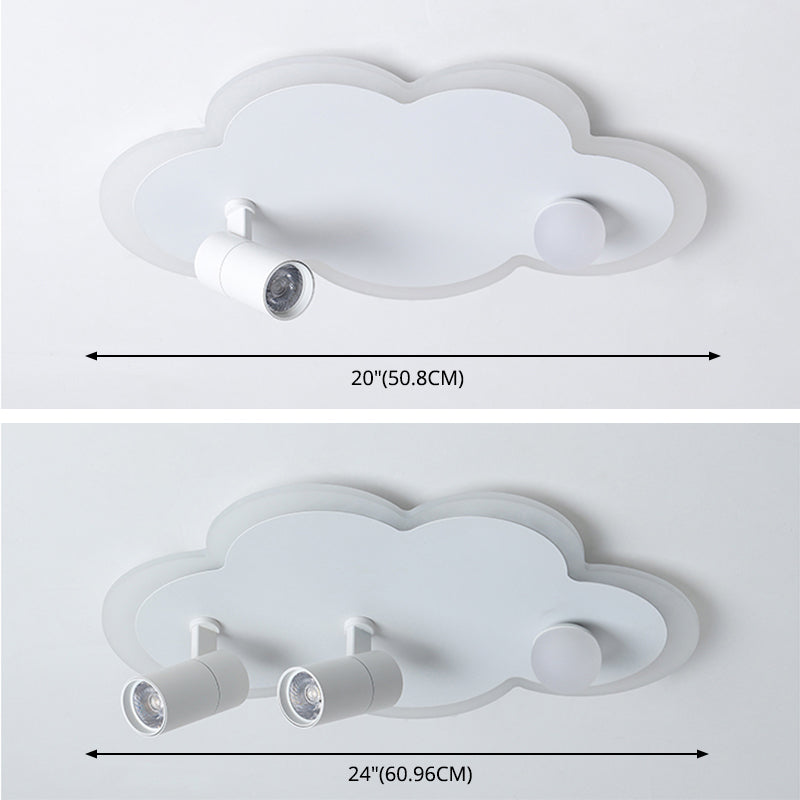 Wolkenform Aluminium LED Flush Mount Modern White Flush Bedroom Ceiling Lights mit Spotlight