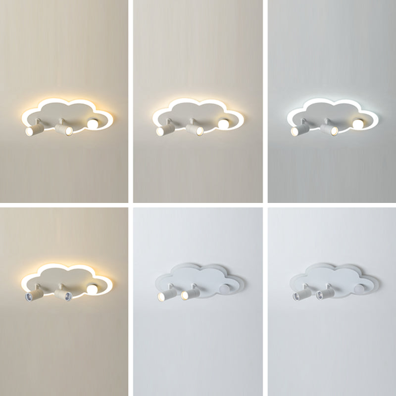 Wolkenform Aluminium LED Flush Mount Modern White Flush Bedroom Ceiling Lights mit Spotlight