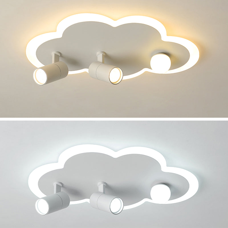 Wolkenform Aluminium LED Flush Mount Modern White Flush Bedroom Ceiling Lights mit Spotlight