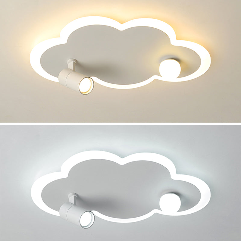 Wolkenform Aluminium LED Flush Mount Modern White Flush Bedroom Ceiling Lights mit Spotlight