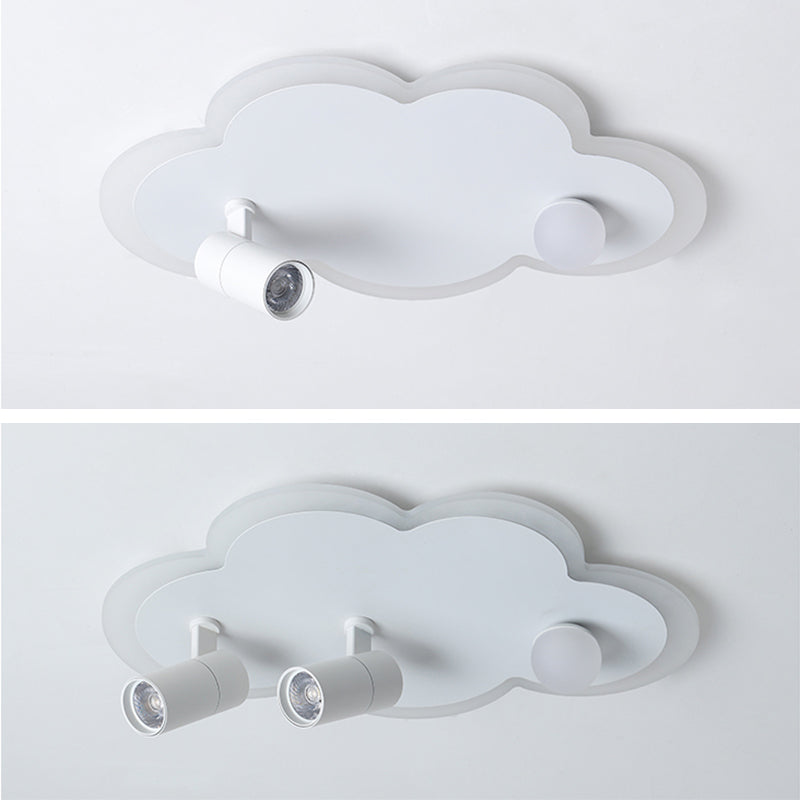 Wolkenform Aluminium LED Flush Mount Modern White Flush Bedroom Ceiling Lights mit Spotlight