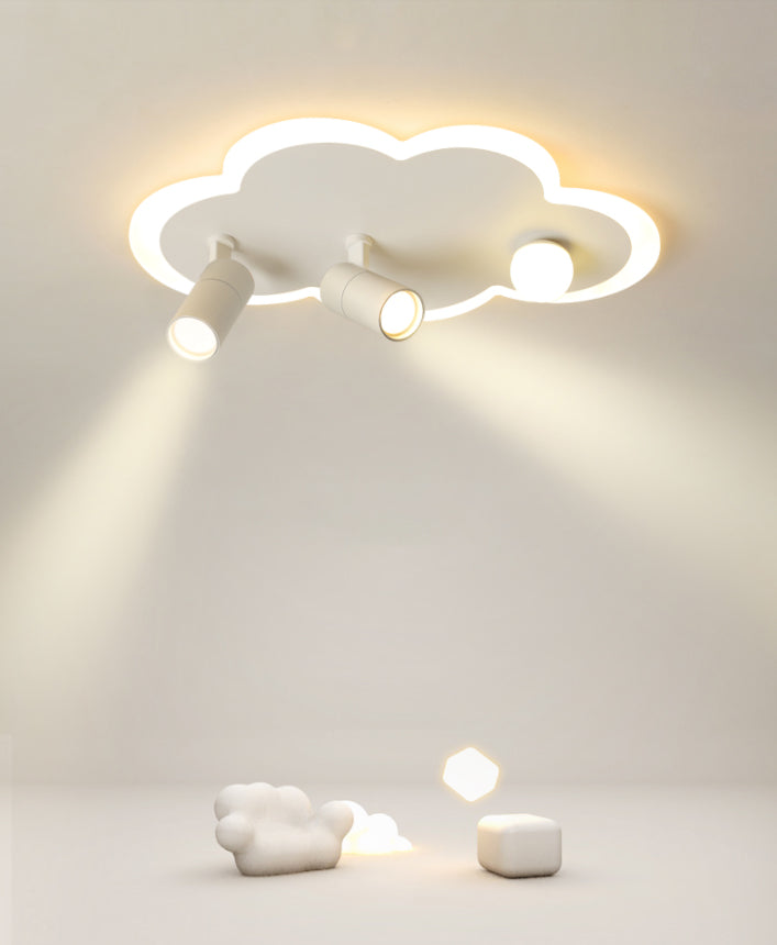 Wolkenform Aluminium LED Flush Mount Modern White Flush Bedroom Ceiling Lights mit Spotlight