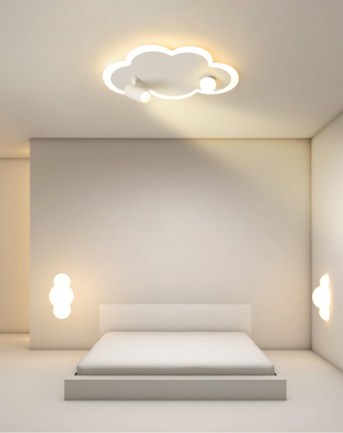 Wolkenform Aluminium LED Flush Mount Modern White Flush Bedroom Ceiling Lights mit Spotlight