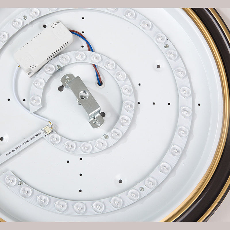 Luminaire de plafond de chambre à coucher en verre transparent en forme de tambour de style colonial