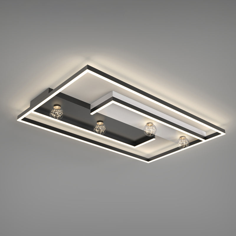 Squared Flush Mount Metal LED Minimalism Ceiling Light Fixture for Bedroom