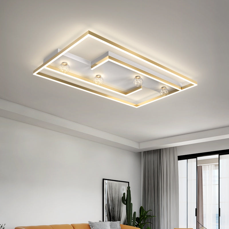 Squared Flush Mount Metal LED Minimalism Ceiling Light Fixture for Bedroom