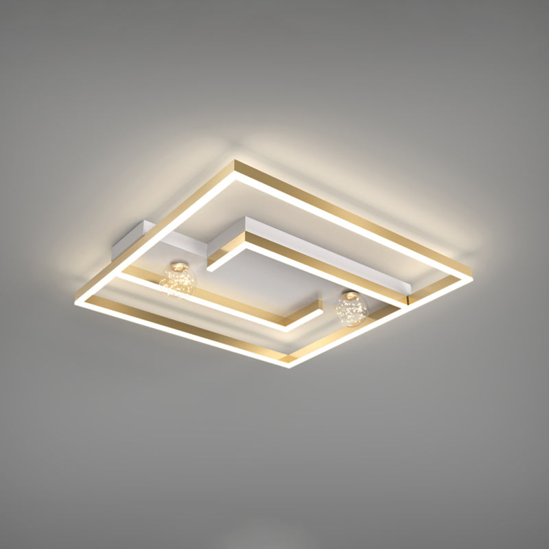 Squared Flush Mount Metal LED Minimalism Ceiling Light Fixture for Bedroom