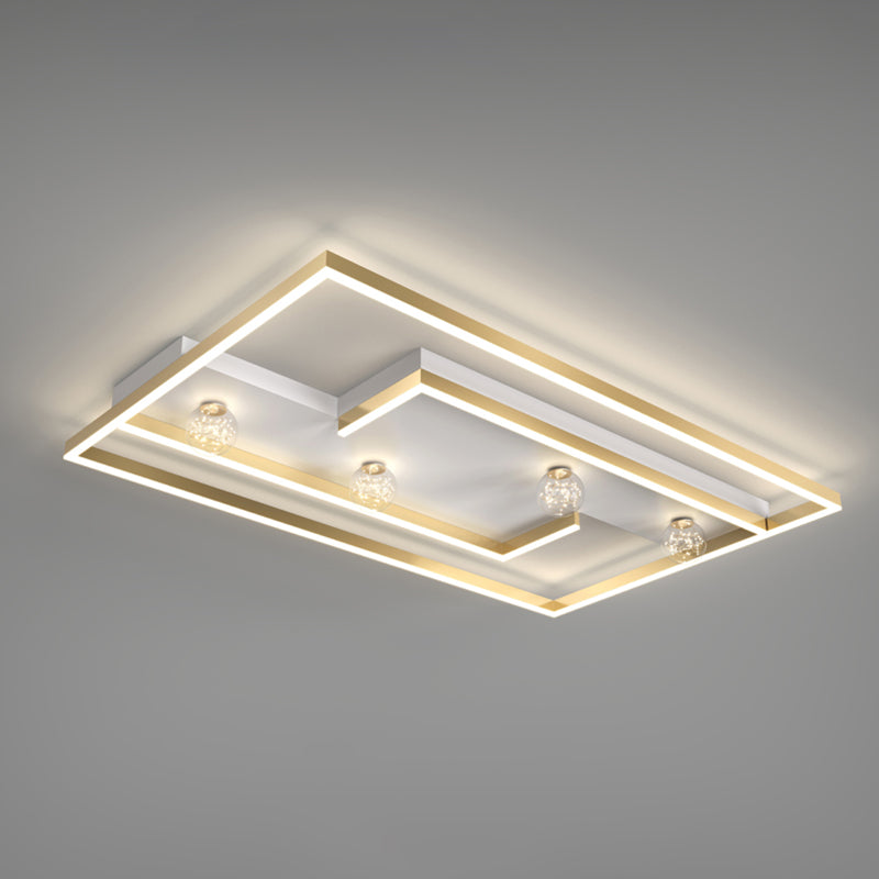 Squared Flush Mount Metal LED Minimalism Ceiling Light Fixture for Bedroom