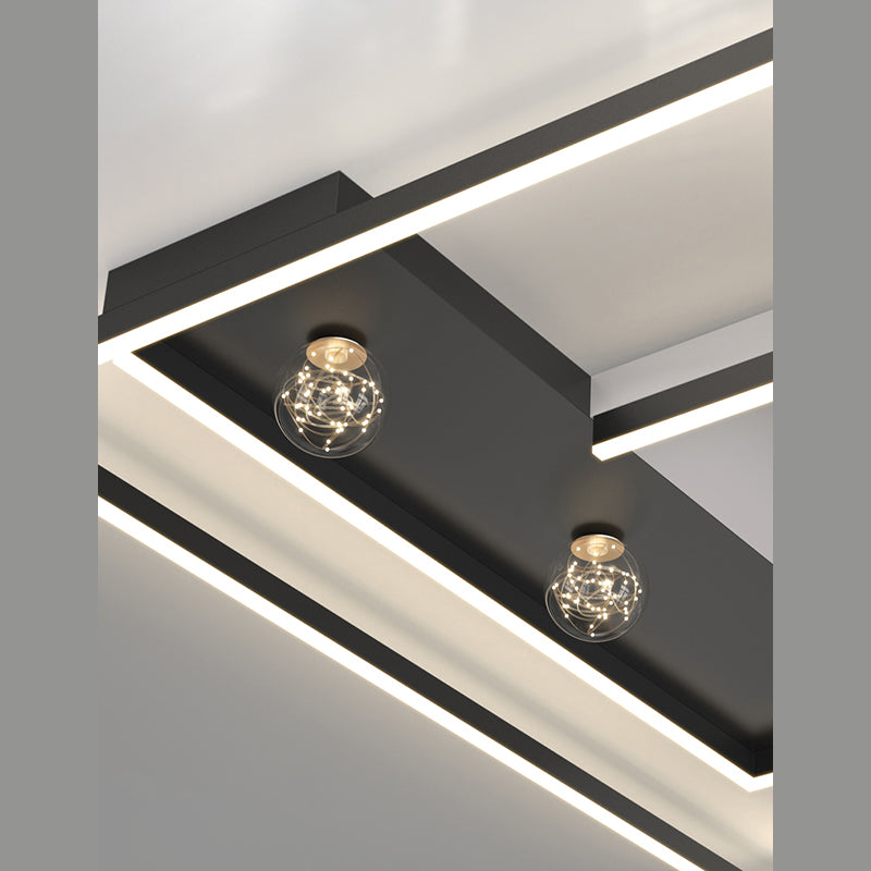 Squared Flush Mount Metal LED Minimalism Ceiling Light Fixture for Bedroom