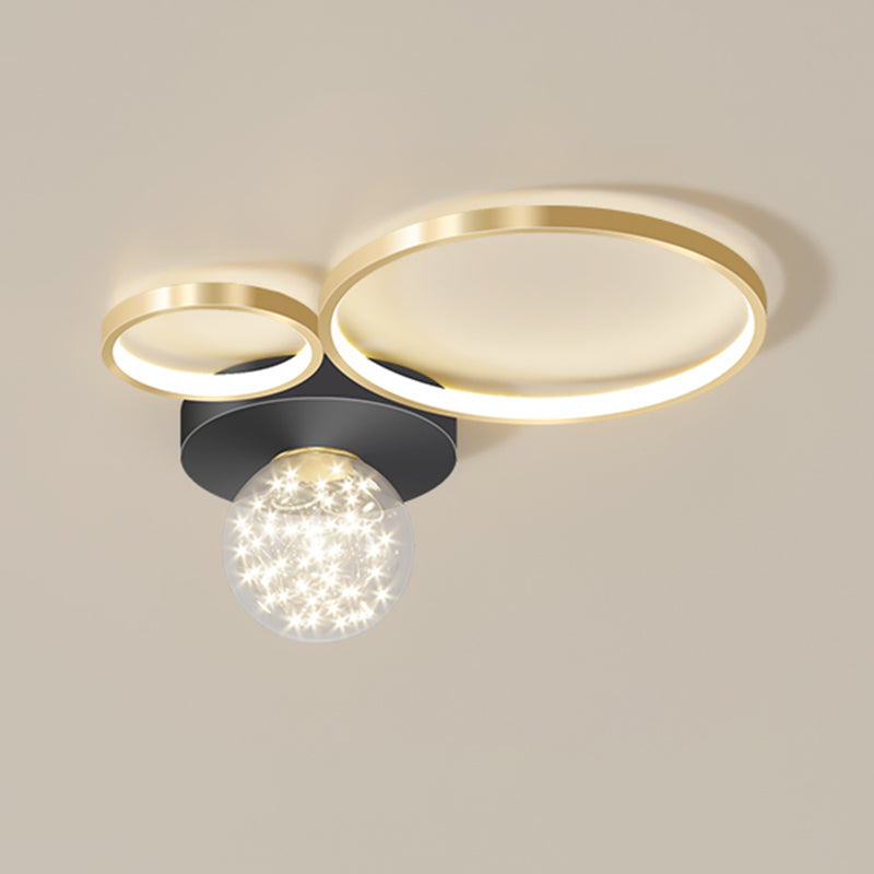 New Modern LED Metal Flush Light Black Flush Mount Ceiling Light for Living Room