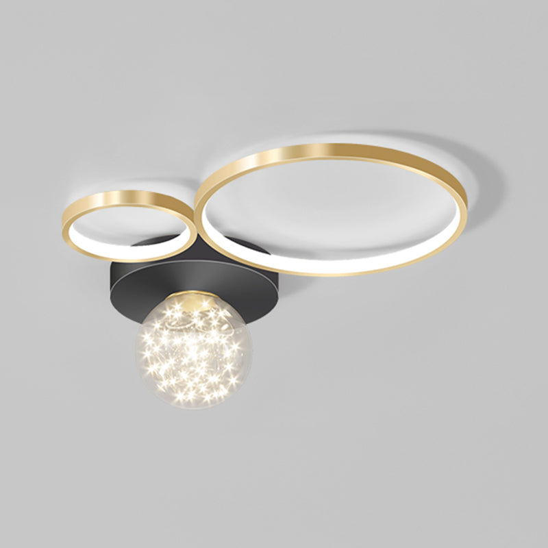 New Modern LED Metal Flush Light Black Flush Mount Ceiling Light for Living Room