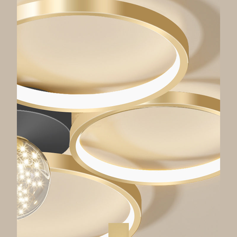 New Modern LED Metal Flush Light Black Flush Mount Ceiling Light for Living Room