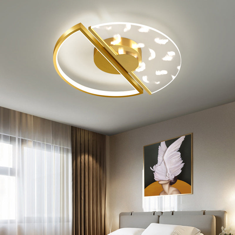 Round Flush Light Fixtures Eenvoud Acryl Plafond Light Fixtures voor Slaapkamer