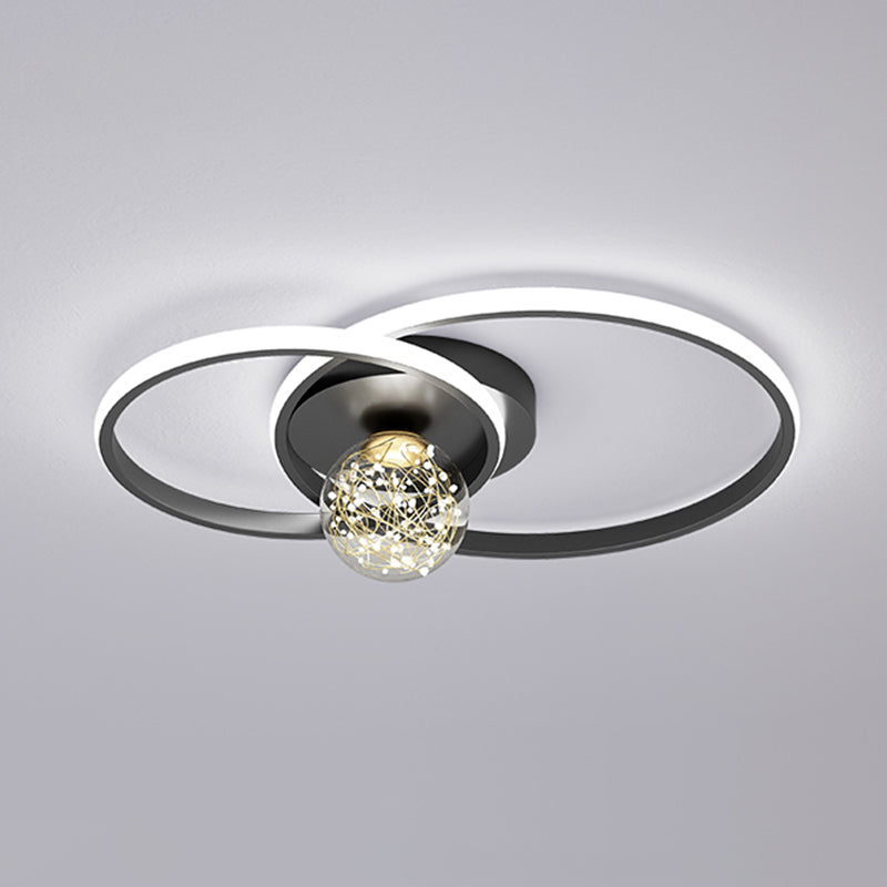 1-Luz de techo de color negro Montura de LED de metal de montaje en negro de techo para dormitorio