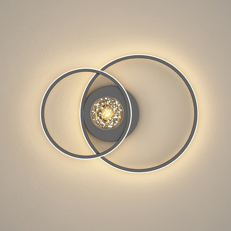 1-Luz de techo de color negro Montura de LED de metal de montaje en negro de techo para dormitorio