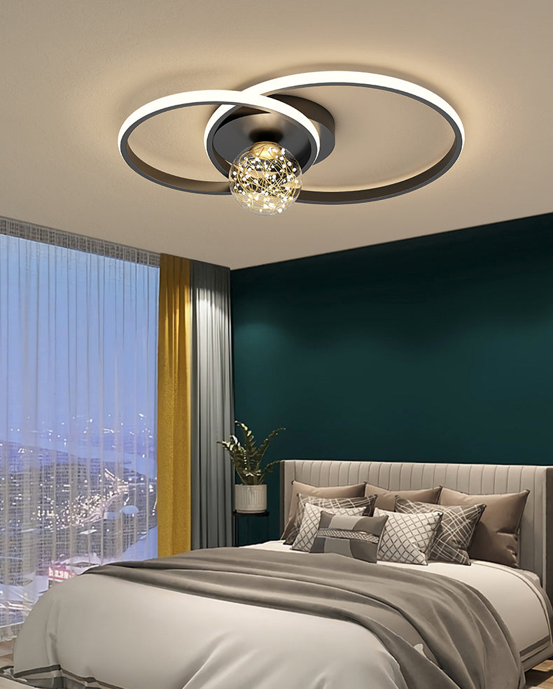 1-Luz de techo de color negro Montura de LED de metal de montaje en negro de techo para dormitorio